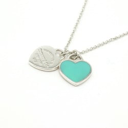 TIFFANY&Co. Tiffany Return to Double Heart Tag Pendant Necklace Blue SV925 Ag925 Silver