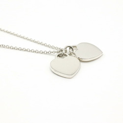 TIFFANY&Co. Tiffany Return to Double Heart Tag Pendant Necklace Blue SV925 Ag925 Silver