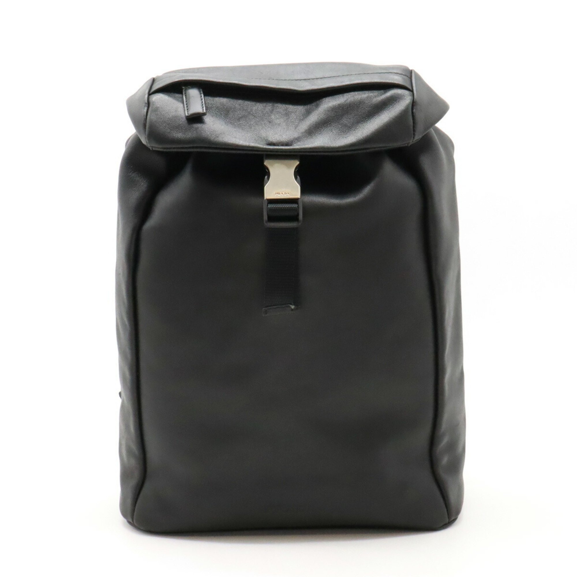 PRADA Prada Backpack Rucksack Soft Calf Leather NERO Black B9462