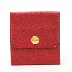 HERMES Hermes Arajif Post-it Case Memo Cover Serie Button Cushvel Leather Red Green A Stamp