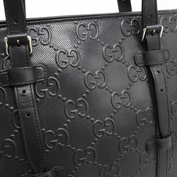 GUCCI GG embossed tote bag shoulder leather black 625774