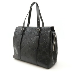 GUCCI GG embossed tote bag shoulder leather black 625774