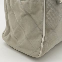 CHANEL Chanel Sport Line Matelasse Handbag Boston Bag Canvas Leather Light Gray White A15457
