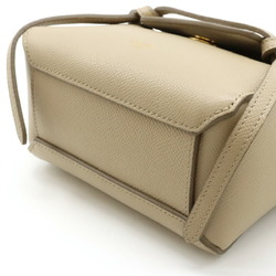 CELINE Pico Belt Bag Handbag Shoulder Leather Beige 194263ZVA