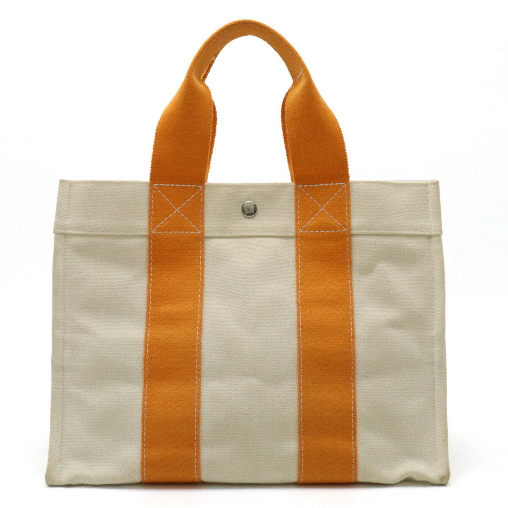 HERMES Hermes Bora PM Tote Bag Handbag Canvas Beige Orange