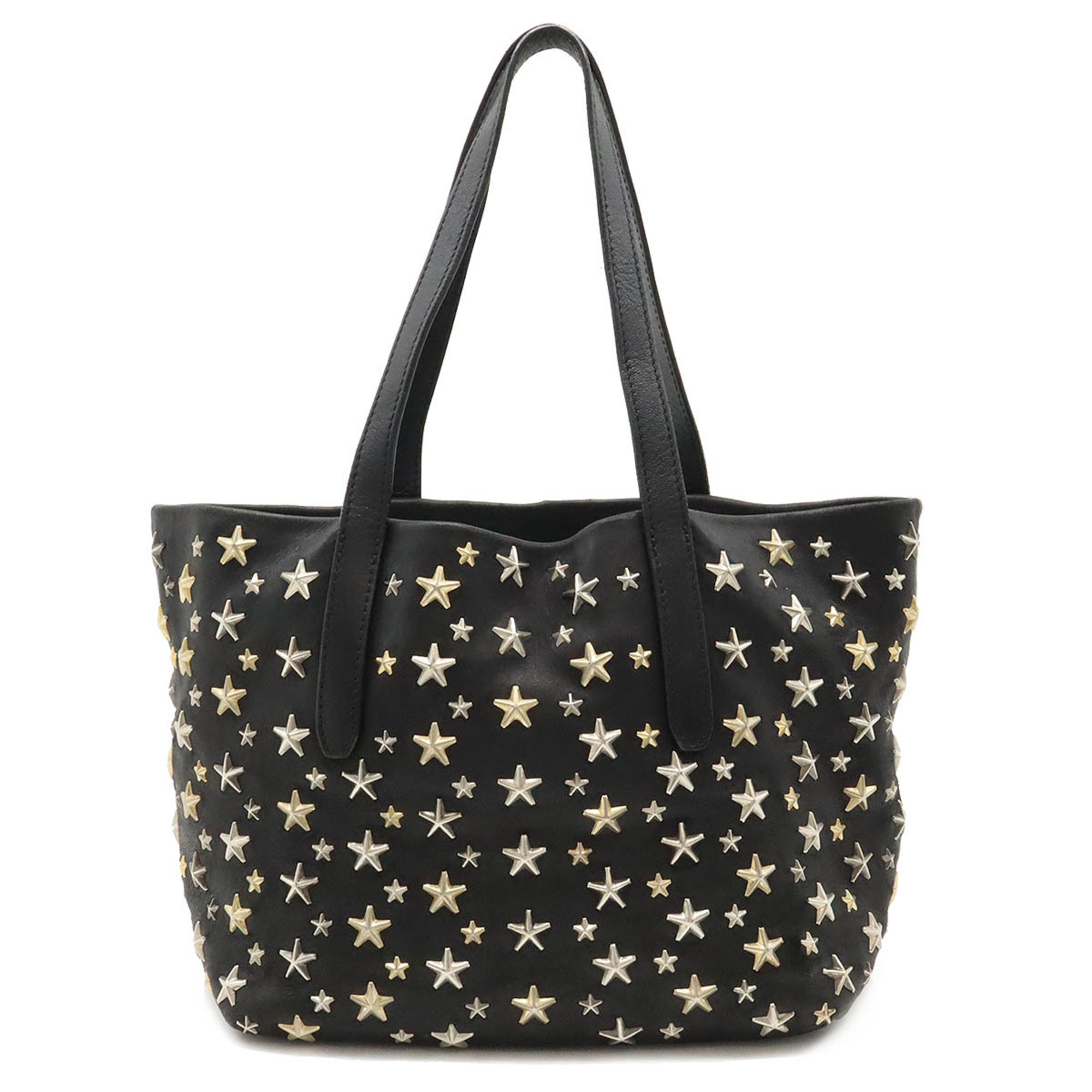 JIMMY CHOO Jimmy Choo SOFIA/S Tote bag Shoulder Star studs Leather Black