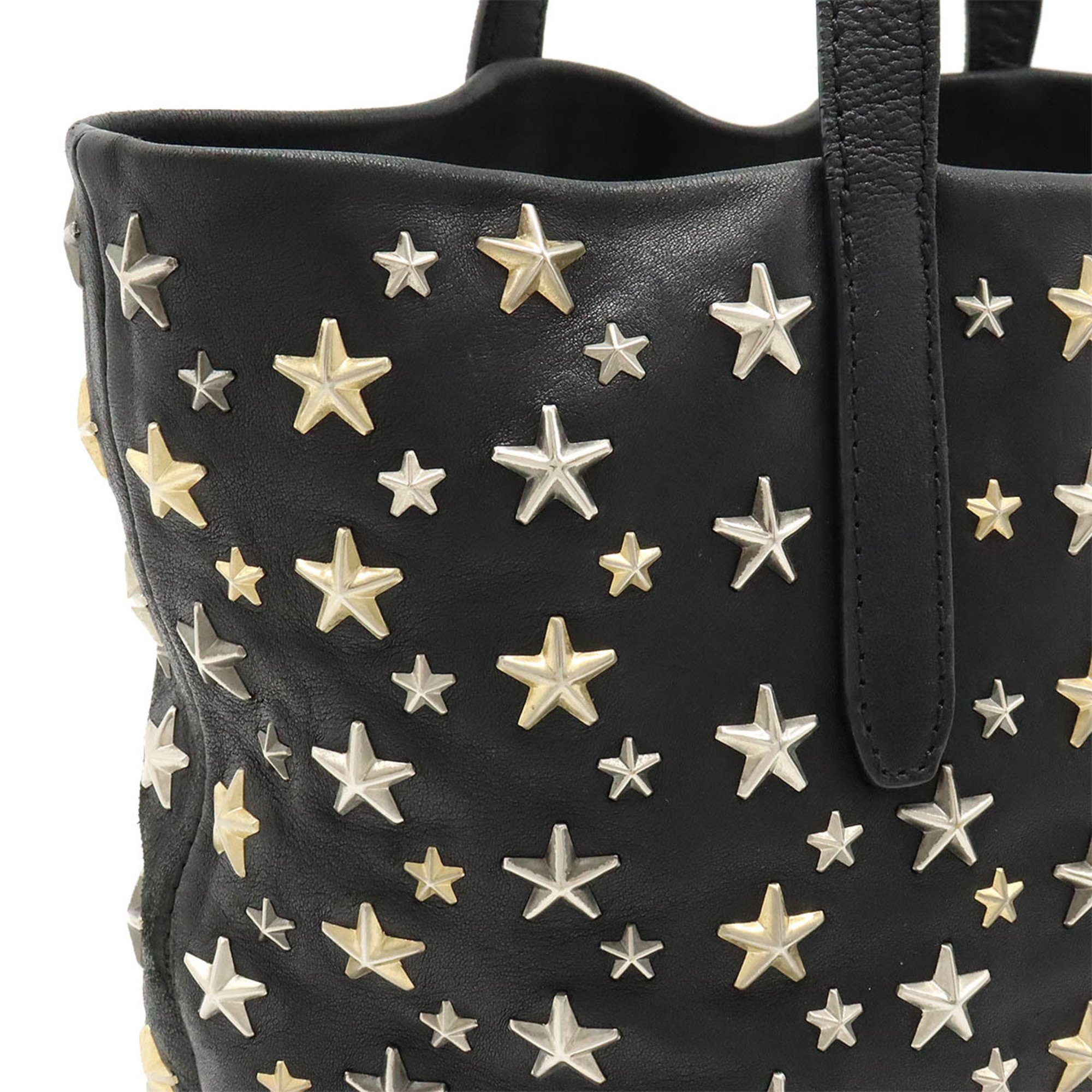 JIMMY CHOO Jimmy Choo SOFIA/S Tote bag Shoulder Star studs Leather Black