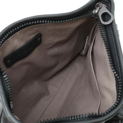 BOTTEGA VENETA Bottega Veneta Intrecciato Shoulder Bag Pochette Nylon Canvas Leather Black
