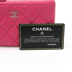 CHANEL Chanel Matelasse Coco Mark Pouch Coin Case Lambskin Leather Pink A69523