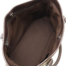 GUCCI GG Supreme Plus Tote Bag Shoulder PVC Leather Beige Dark Brown 114595