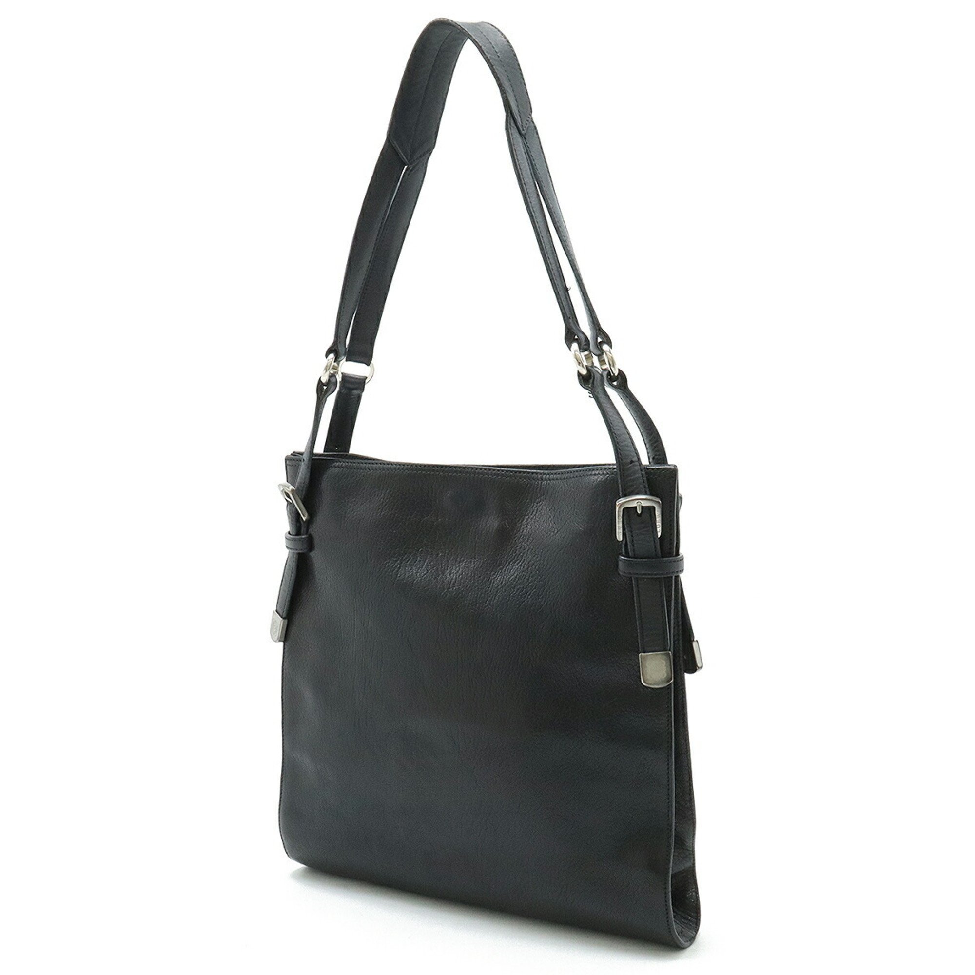 LOEWE Studded Anagram Shoulder Bag Leather Black