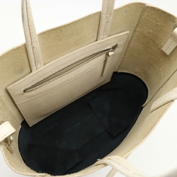 CELINE Vertical Cabas Small Tote Bag Shoulder Leather Bicolor Ivory Black 176163