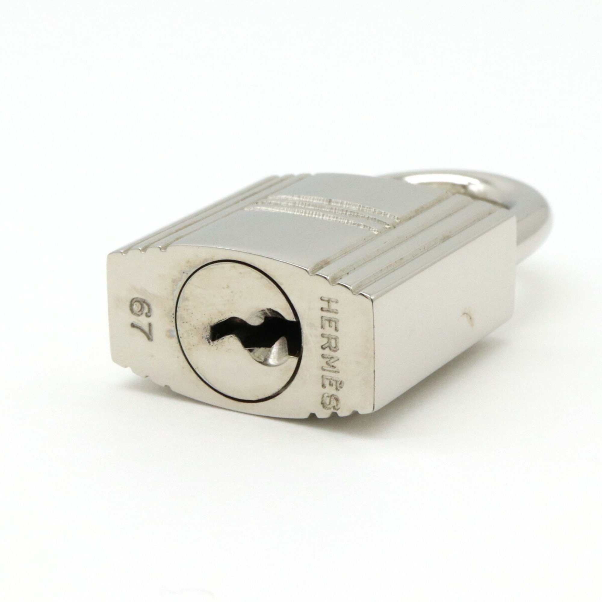 HERMES Padlock No.67 with Key Silver Color