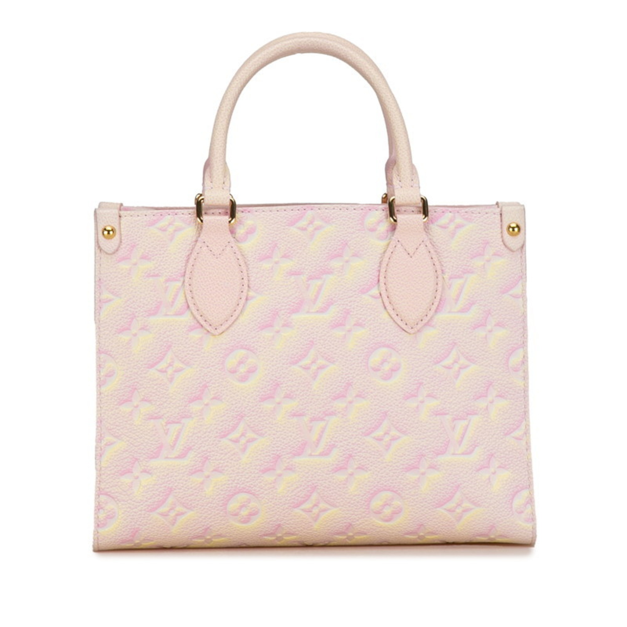 Louis Vuitton Monogram Empreinte On the Go PM Handbag Shoulder Bag M46168 Light Pink Yellow Leather Women's LOUIS VUITTON