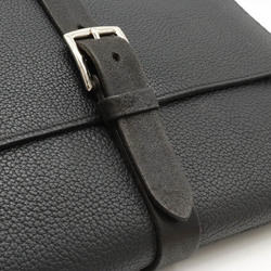 HERMES Etrivier Clutch Bag Second Leather Black T Stamp