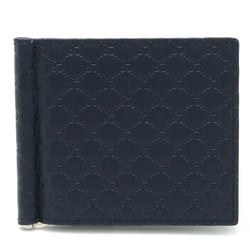 GUCCI Micro Guccissima Bi-fold Wallet Leather Navy 544478