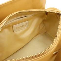 CHANEL Chocolate Bar Coco Mark Handbag Bag Leather Beige