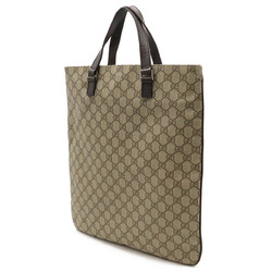 GUCCI GG Plus Supreme Tote Bag Beige Dark Brown 131258