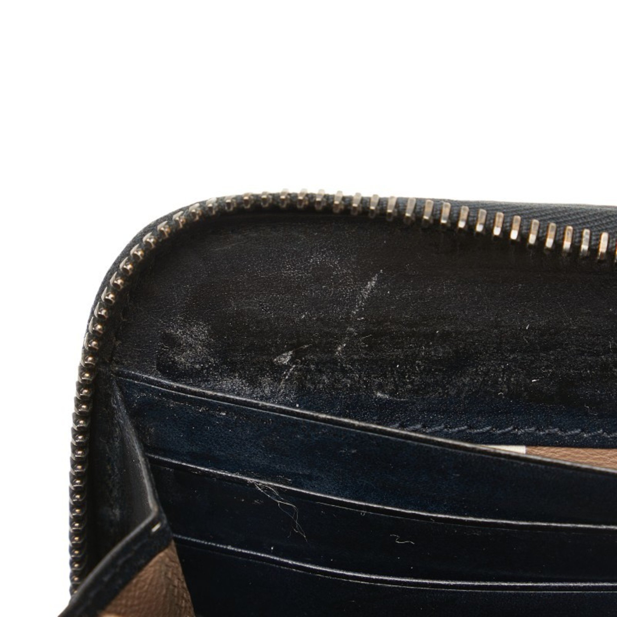 Bottega Veneta Intrecciato Round Long Wallet Black Leather Women's BOTTEGAVENETA