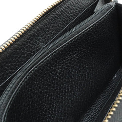 GUCCI Gucci Interlocking G GG Round Long Wallet Leather Black 449347