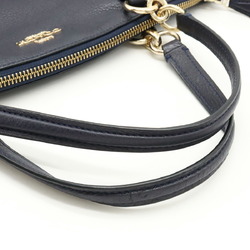 COACH Small Kelsey Satchel Handbag Shoulder Bag Pebbled Leather Midnight Dark Navy F36675