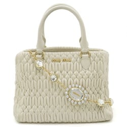 Miu Miu Miu Nappa Crystal Matelasse Handbag Shoulder Bag Leather BIANCO White Purchased at a Japanese Boutique 5BA067