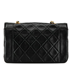 CHANEL Matelasse 23 Diana Chain Shoulder Bag Black Lambskin Women's