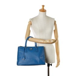 Prada Saffiano Handbag Blue Leather Women's PRADA