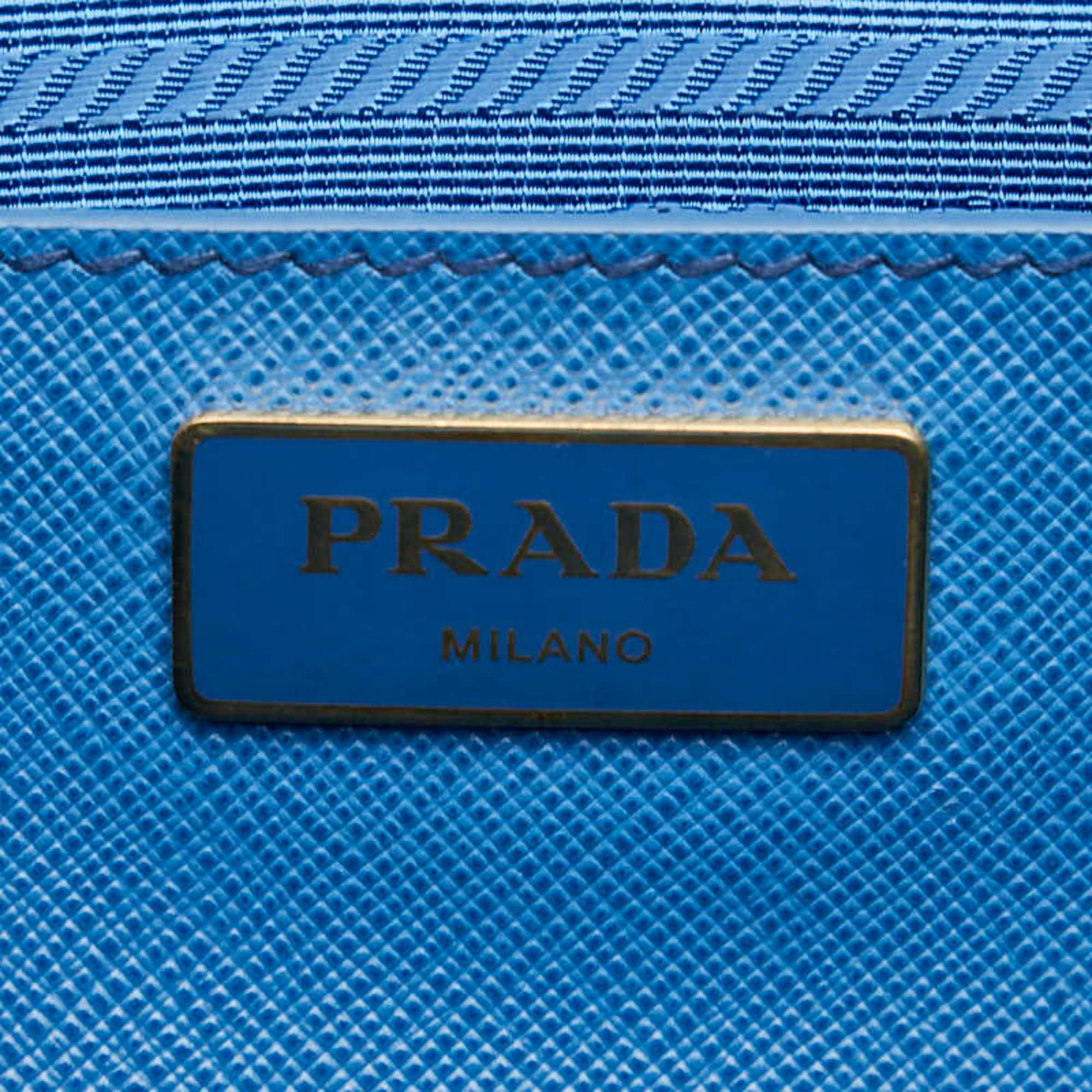 Prada Saffiano Handbag Blue Leather Women's PRADA