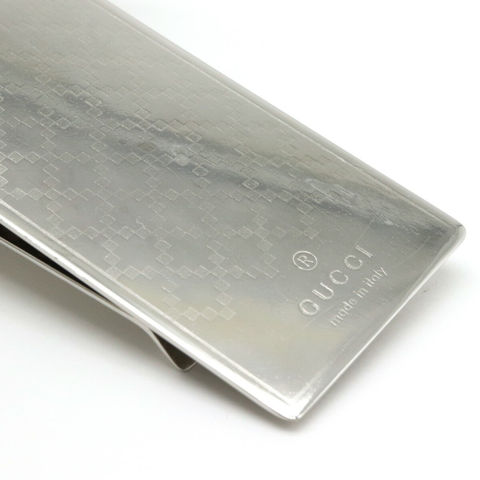 GUCCI Diamante Money Clip Bill Silver Color 295837