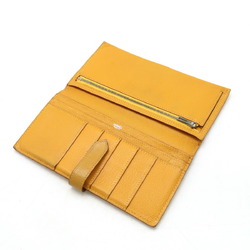 HERMES Bearn Classic Bi-fold Long Wallet Chevre Leather Orange Yellow □F Stamp