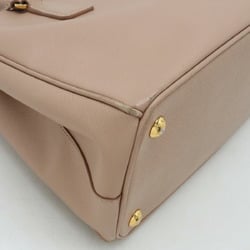 PRADA SAFFIANO LUX Galleria handbag shoulder bag leather pink beige BN1801