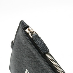 BALENCIAGA Coin Case Multi-Case Pouch Leather Black with Neck Strap 616015