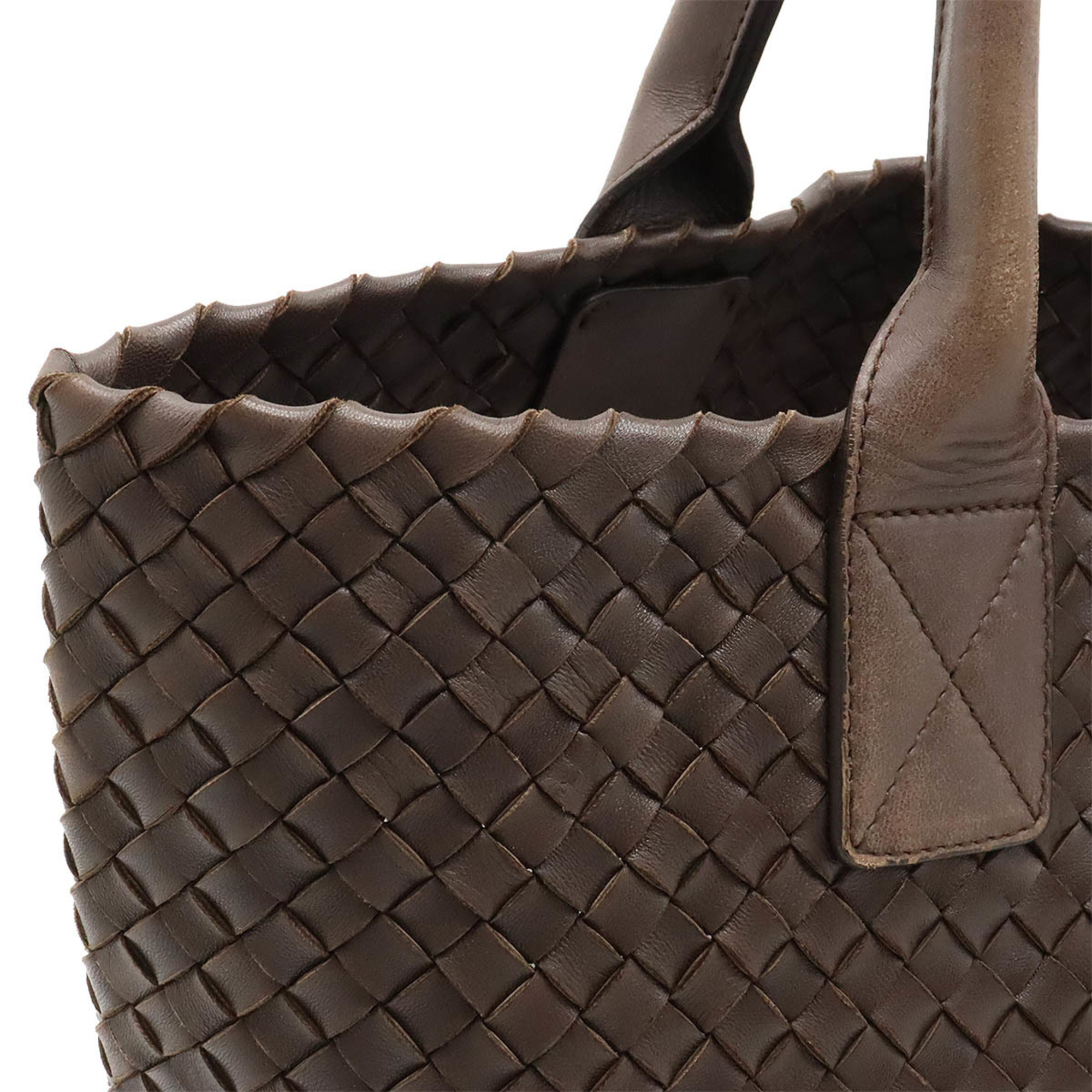 BOTTEGA VENETA Intrecciato Cabas PM Tote Bag Shoulder Leather Dark Brown Limited to 250 pieces 141498