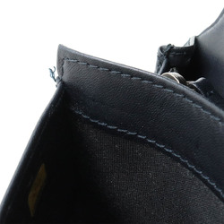 CHANEL Boy Chanel Matelasse Coco Mark Bi-fold Long Wallet Velour Leather Dark Navy A80285
