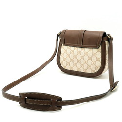 GUCCI GG Supreme Shoulder Bag Pochette PVC Leather Ivory Brown 336749