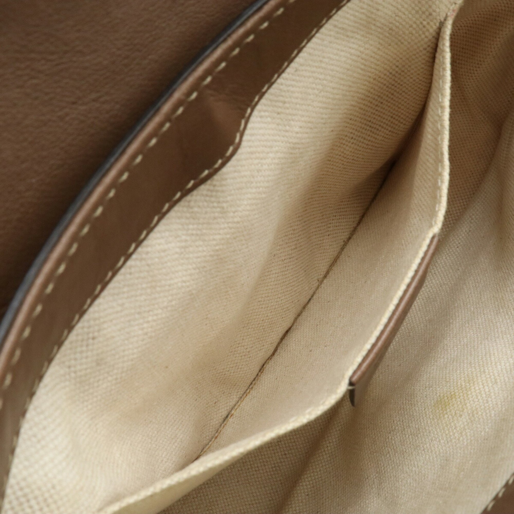 GUCCI GG Supreme Shoulder Bag Pochette PVC Leather Ivory Brown 336749
