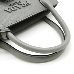 PRADA Prada Monochrome Small Bag Handbag Shoulder SAFFIANO Leather ARDESIA Gray Purchased at a Japanese Boutique 1BA156