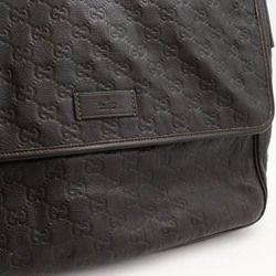 GUCCI Guccissima Shoulder Bag Leather Dark Brown 223665