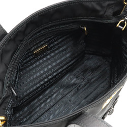 PRADA Prada Tote Bag Handbag Shoulder Flower Motif Nylon Leather NERO Black Purchased at a Japanese Boutique 1BA084