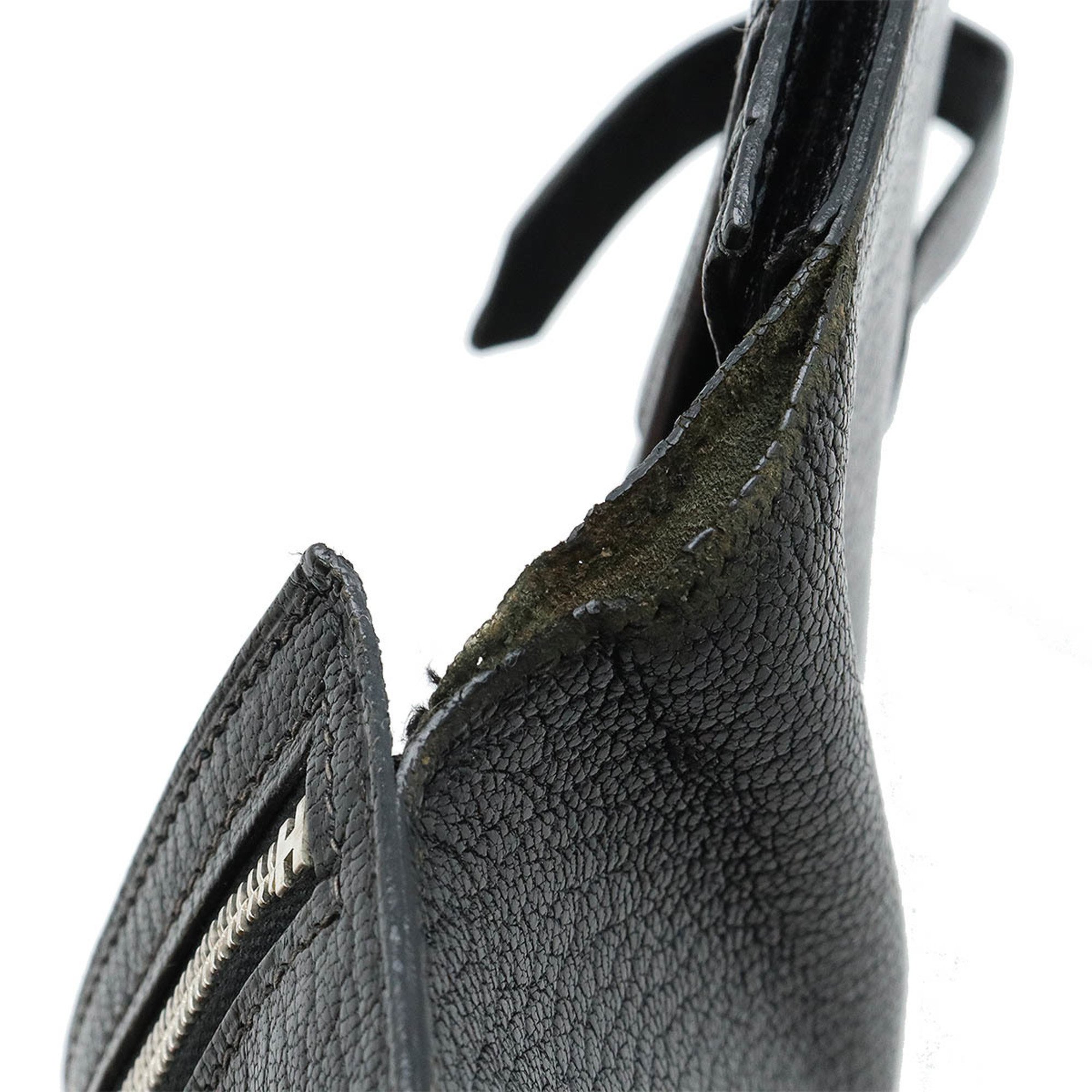 HERMES Bearn Soufflet Bi-fold Long Wallet Chevre Leather Black J Stamp