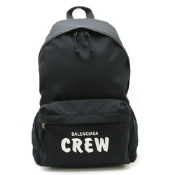 BALENCIAGA CREW Backpack, nylon canvas, black, white, 617763