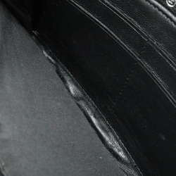 CHANEL Diamond Stitch Coco Mark Round Long Wallet Leather Black