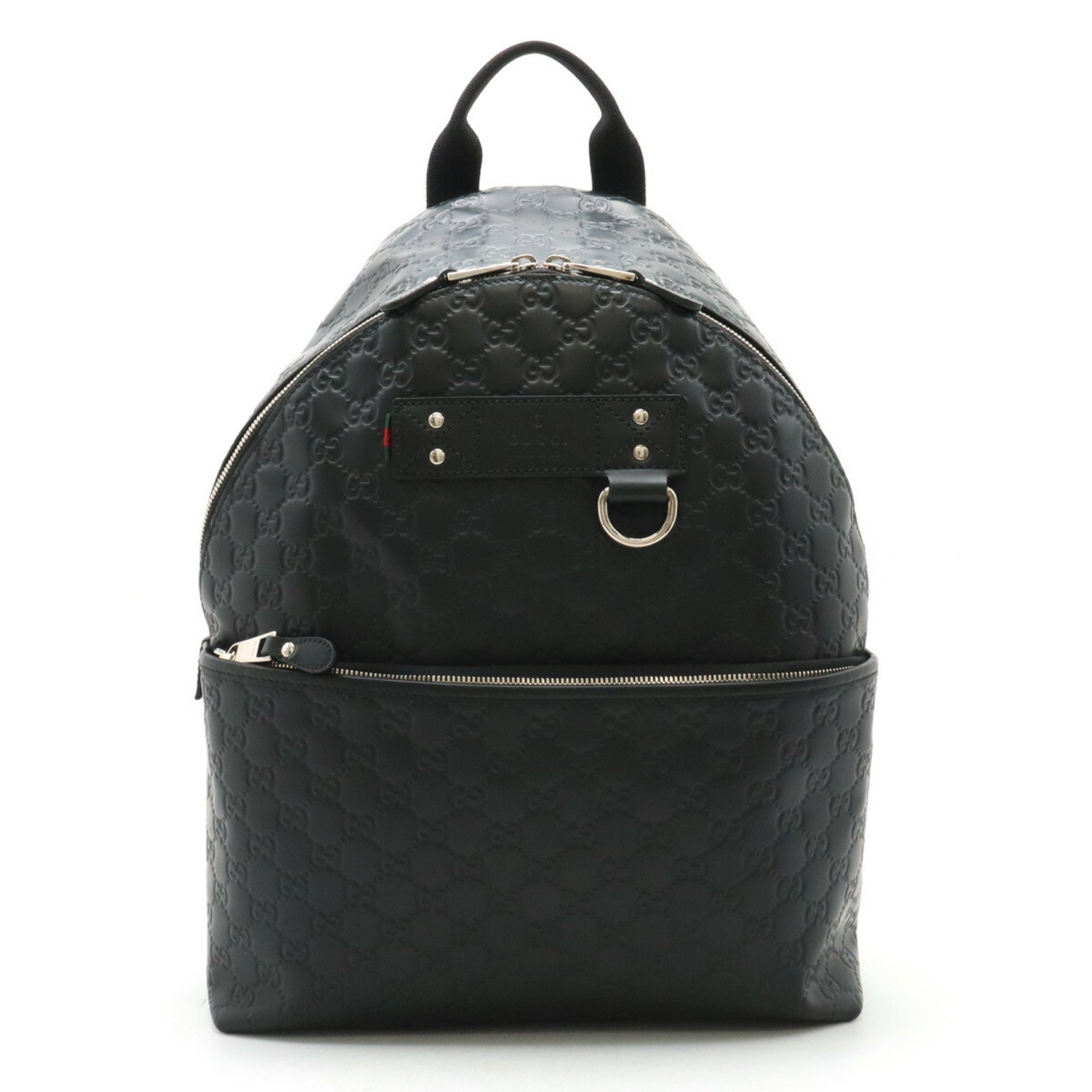 GUCCI Guccissima Rubber Backpack Rucksack Daypack Leather Black 268184