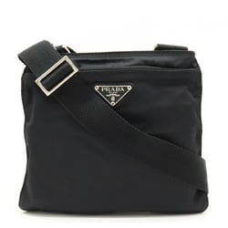 PRADA VELA Shoulder Bag Pochette Nylon Leather NERO Black B7372