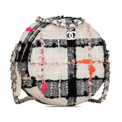 Chanel Coco Mark Chain Shoulder Bag White Multicolor Tweed Women's CHANEL