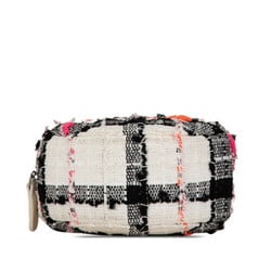 Chanel Coco Mark Chain Shoulder Bag White Multicolor Tweed Women's CHANEL