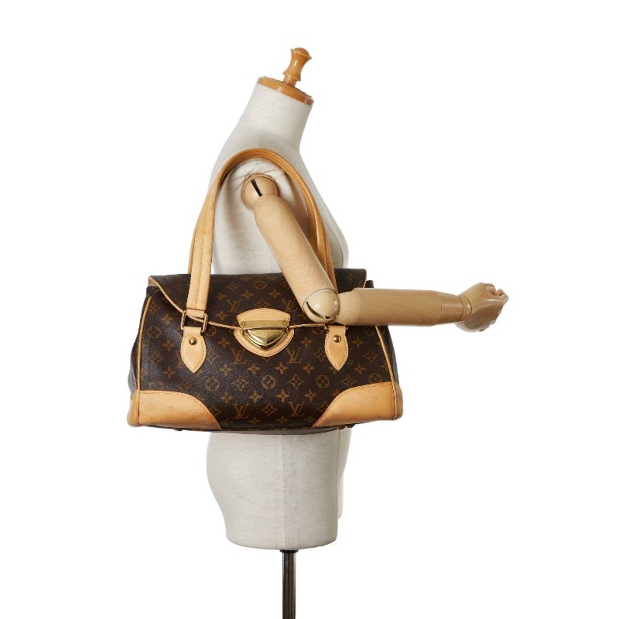 Louis Vuitton Monogram Beverly GM Handbag Shoulder Bag M40120 Brown PVC Leather Women's LOUIS VUITTON
