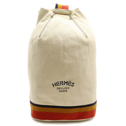 HERMES Cavalier shoulder bag, body canvas, beige, orange, yellow, navy