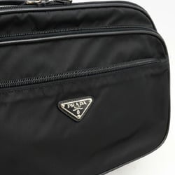 PRADA VIAGGIO Vanity Bag, Handbag, Travel Nylon, Leather, NERO, Black, VA0409
